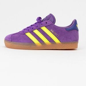 Adidas Gazelle Vibrant Purple and Yellow Trainers